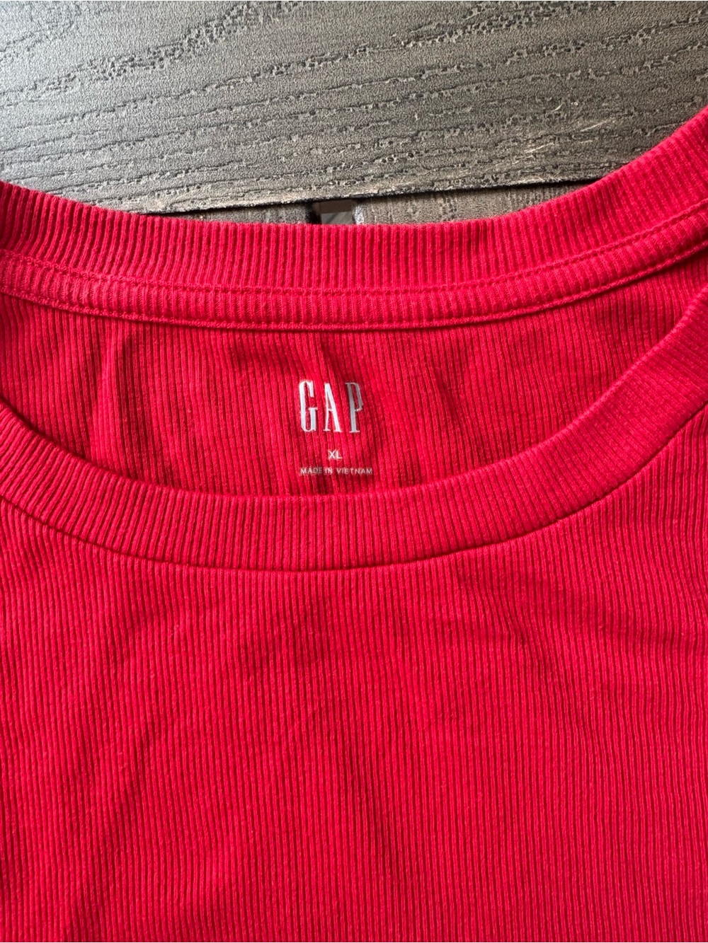 GAP Red Ruffle Sleeve Ribbed Tank Top - Picture 2 of 4